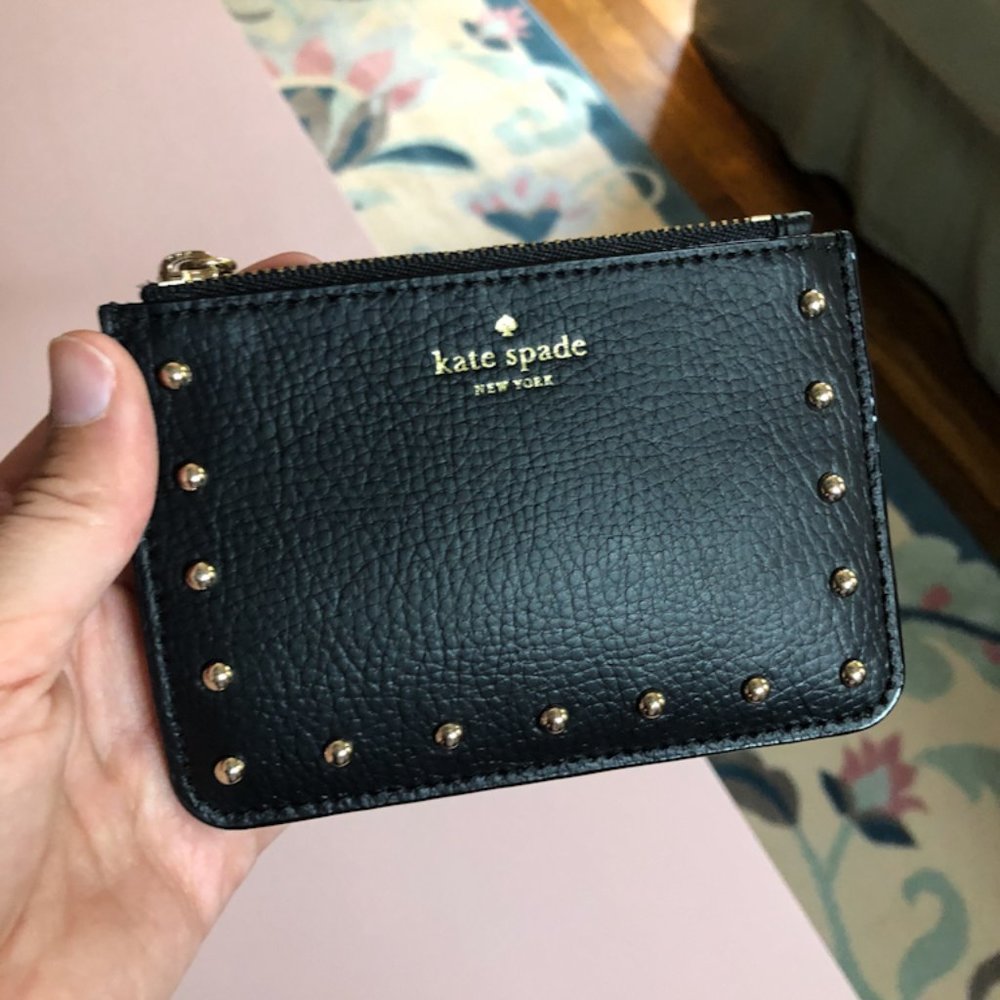 kate spade Bitsy Gold Tone Studded Leather Wallet